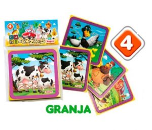PUZZLES X4 DINO-GRANJA-TRANSPORTE - Imagen 2