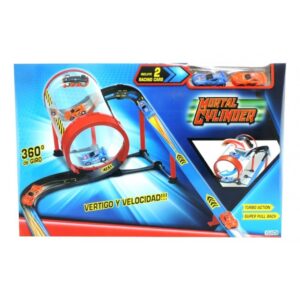 PISTA TRACK RACING CON TUBO GIRATORIO. 57 PIEZAS Y DOS AUTOS A200046