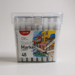 MARCADOR DOBLE PUNTA PERMANENTE*48 UNITOYS SY9854