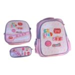 COMBO MOCHILA 3D 18" +LUNCHERA+CANOPLA UNITOYS BA10262