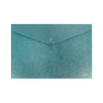 SOBRE PLASTICO TALBOT A4 C/BOTON GLITTER AZUL 5030