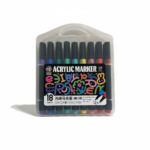 MARCADORES ACRILICOS BRUSH EN VALIJA *18 UNITOYS SY9848 / SY10222